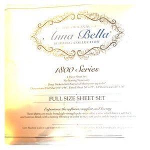 Anna Bella full size white sheet set